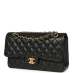 Medium Classic Double Flap Black Caviar Gold Hardware