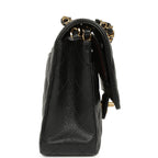 Medium Classic Double Flap Black Caviar Gold Hardware