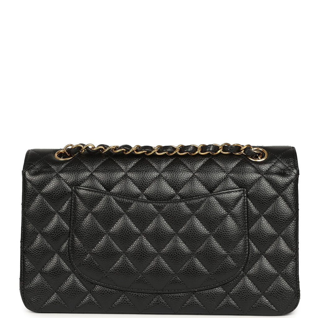 Medium Classic Double Flap Black Caviar Gold Hardware