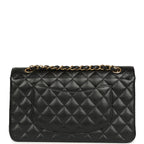 Medium Classic Double Flap Black Caviar Gold Hardware