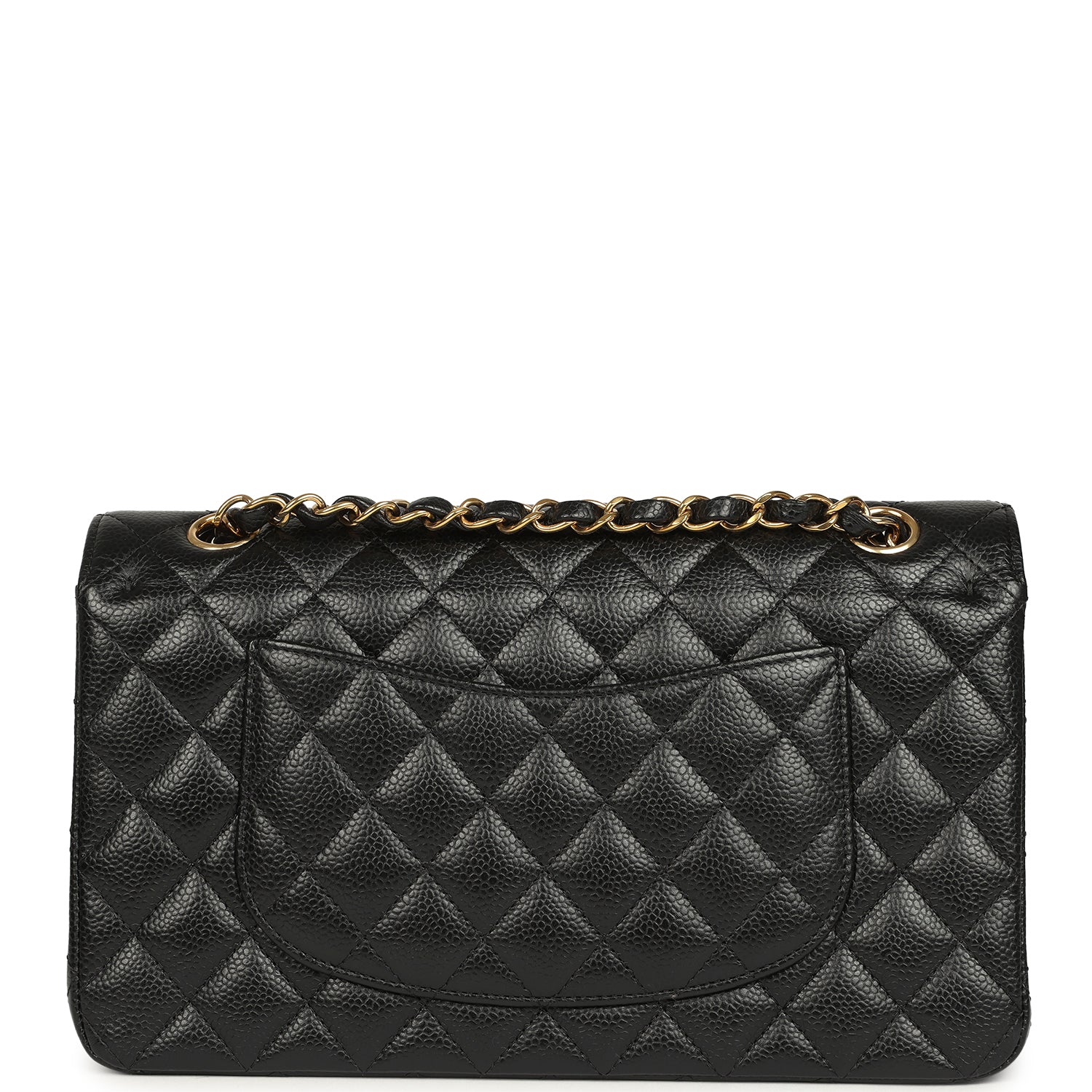 Medium Classic Double Flap Black Caviar Gold Hardware