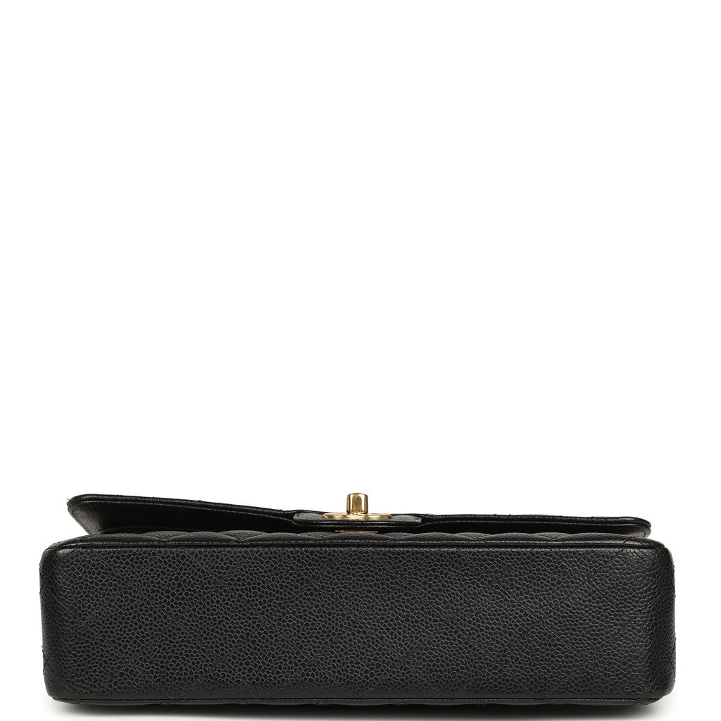 Medium Classic Double Flap Black Caviar Gold Hardware