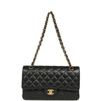 Medium Classic Double Flap Black Caviar Gold Hardware