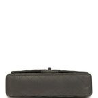 Medium Classic Double Flap Bag Charcoal Metallic Goatskin Aged Ruthenium Hardware