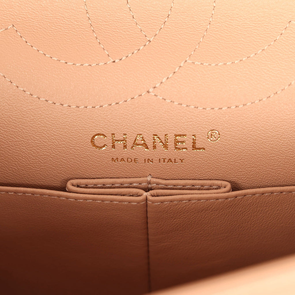 Medium Chevron Reissue 226 2.55 Double Flap Bag Beige Aged Calfskin Antique Gold Hardware