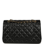 Medium Classic Double Flap Bag Black Lambskin Gold Hardware