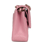 Medium Classic Double Flap Bag Pink Shiny Caviar Light Gold Hardware