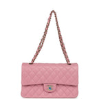 Medium Classic Double Flap Bag Pink Shiny Caviar Light Gold Hardware