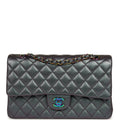 Medium Classic Double Flap Bag Iridescent Purple Goatskin Rainbow Hardware