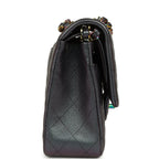 Medium Classic Double Flap Bag Iridescent Purple Goatskin Rainbow Hardware