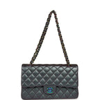 Medium Classic Double Flap Bag Iridescent Purple Goatskin Rainbow Hardware