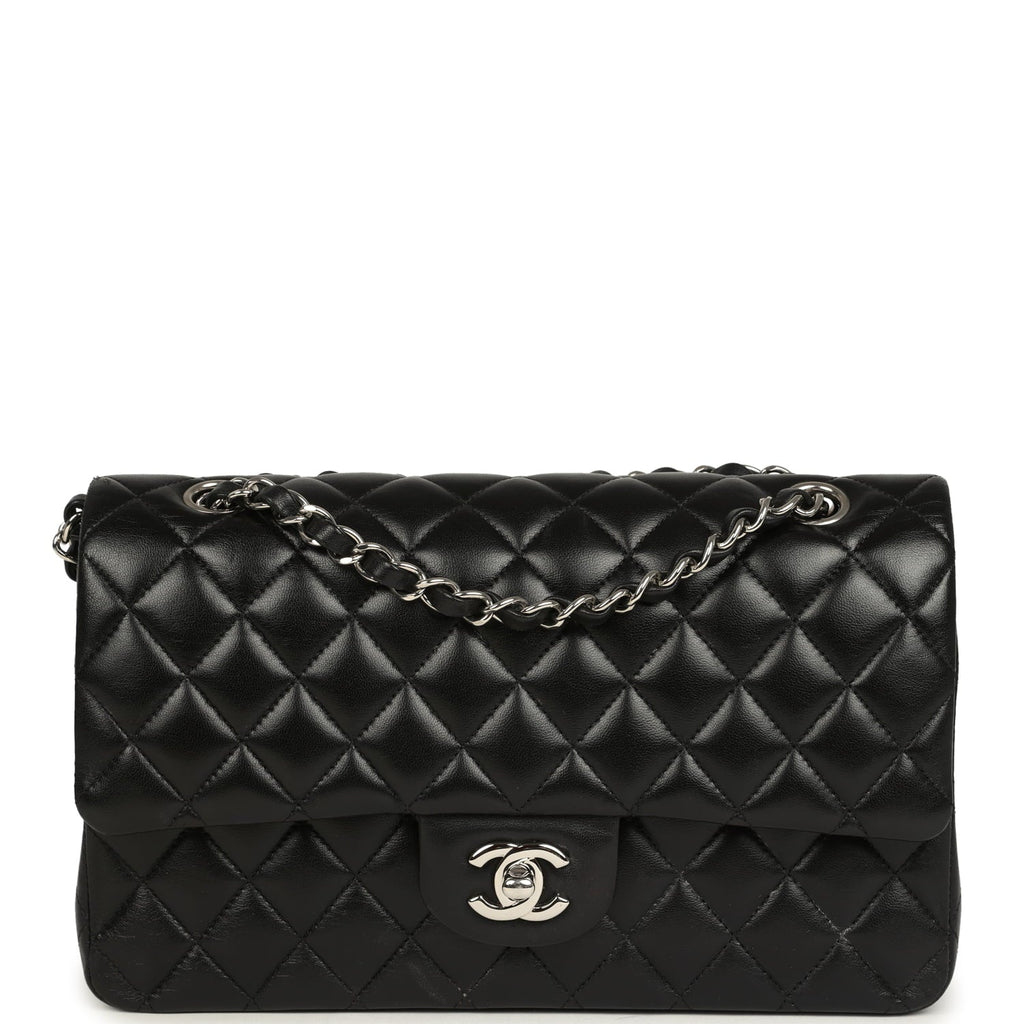 Medium Classic Double Flap Black Caviar Silver Hardware