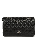 Medium Classic Double Flap Black Caviar Silver Hardware