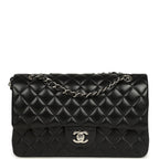 Medium Classic Double Flap Black Caviar Silver Hardware