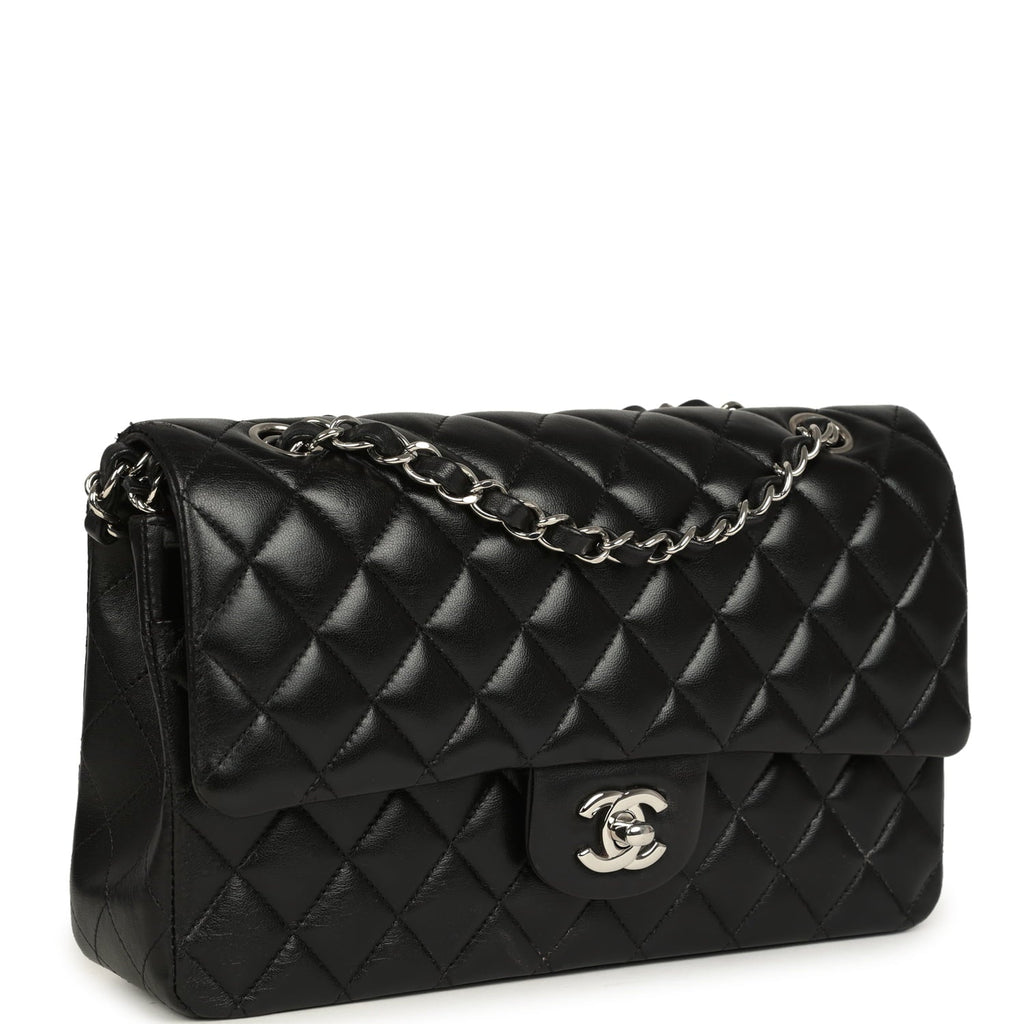 Medium Classic Double Flap Black Caviar Silver Hardware