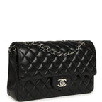 Medium Classic Double Flap Black Caviar Silver Hardware