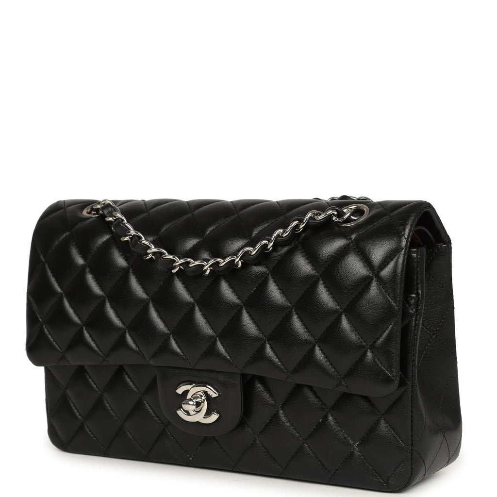 Medium Classic Double Flap Black Caviar Silver Hardware