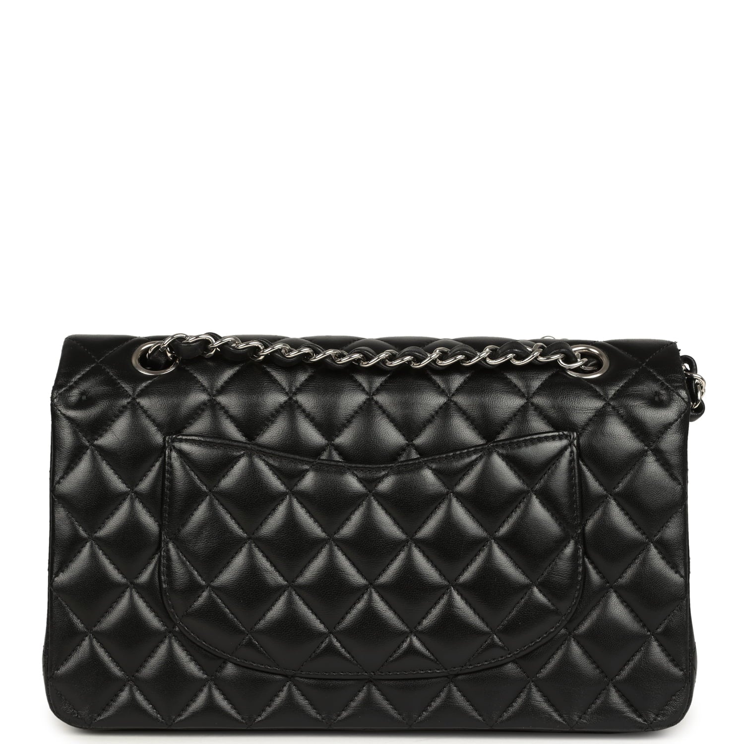 Medium Classic Double Flap Black Caviar Silver Hardware