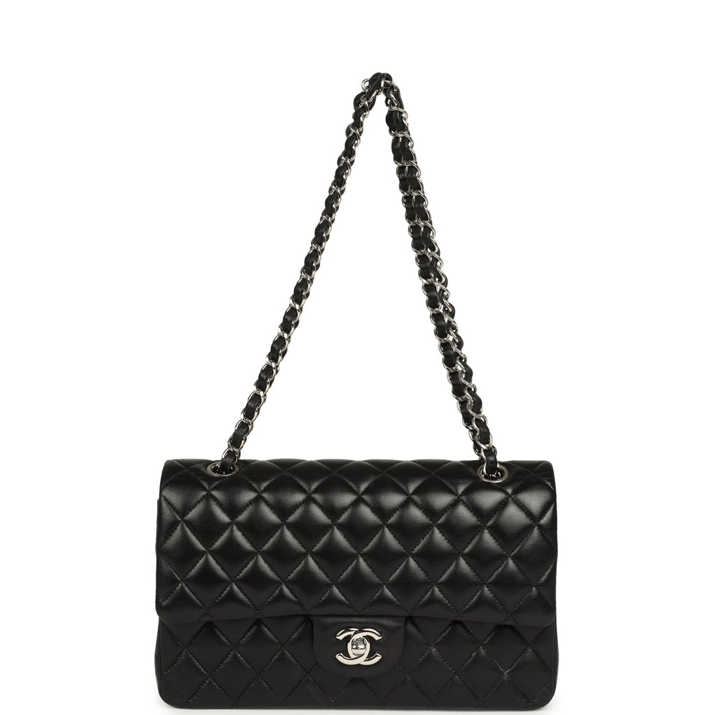 Medium Classic Double Flap Black Caviar Silver Hardware