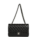Medium Classic Double Flap Black Caviar Silver Hardware