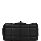 Monaco Mini Square Flap Bag Black Lambskin Light Gold Hardware