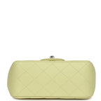 Mini Square Flap Bag Lime Lambskin Silver Hardware