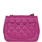 Mini Square Flap Bag Purple Lambskin Gold Hardware