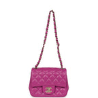 Mini Square Flap Bag Purple Lambskin Gold Hardware