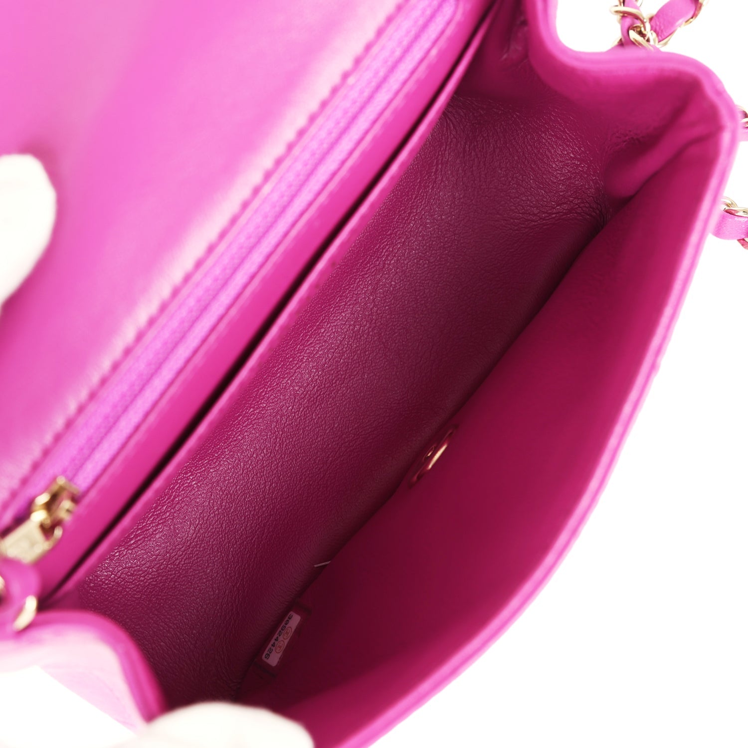 Mini Square Flap Bag Purple Lambskin Gold Hardware