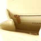 Mini Camellia Crush Square Flap Yellow Lambskin Antique Gold Hardware