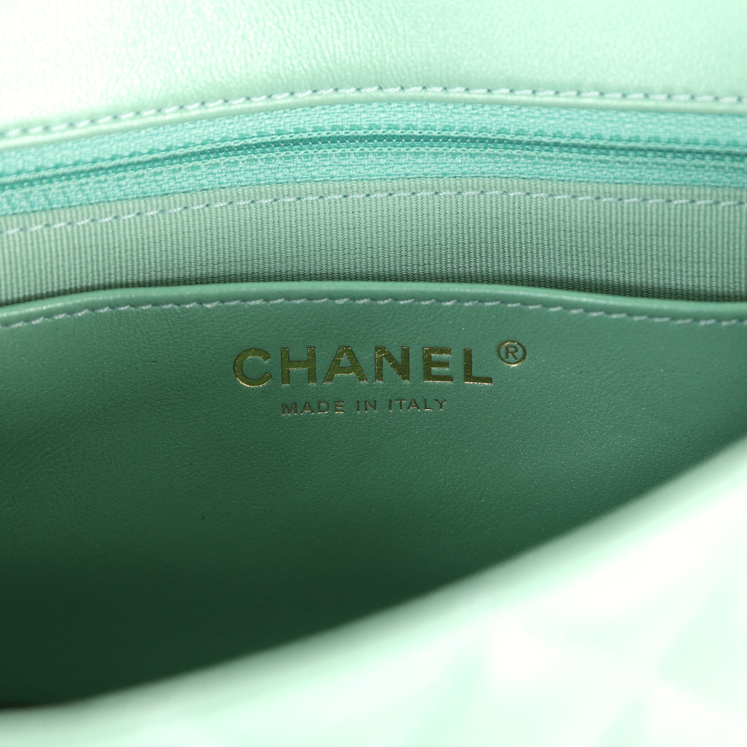 Candy Heart Mini Flap Bag Turquoise Lambskin Enamel and Light Gold Hardware