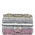 Mini Rectangular Flap White Multicolor Sequin Light Gold Hardware