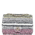 Mini Rectangular Flap White Multicolor Sequin Light Gold Hardware