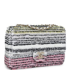 Mini Rectangular Flap White Multicolor Sequin Light Gold Hardware