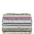 Mini Rectangular Flap White Multicolor Sequin Light Gold Hardware