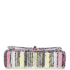 Mini Rectangular Flap White Multicolor Sequin Light Gold Hardware