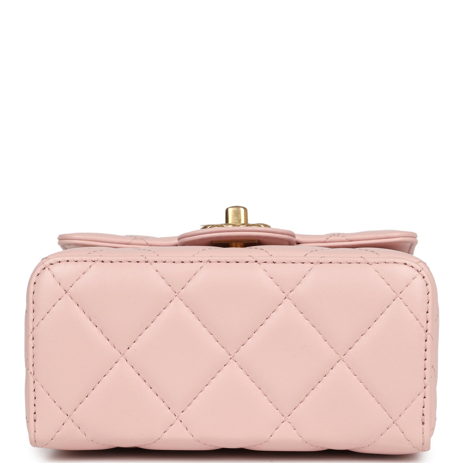 Mini Square Top Handle Flap Light Pink Lambskin Antique Gold Hardware