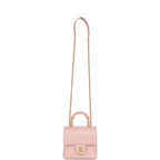 Mini Square Top Handle Flap Light Pink Lambskin Antique Gold Hardware