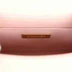 Mini Square Top Handle Flap Light Pink Lambskin Antique Gold Hardware