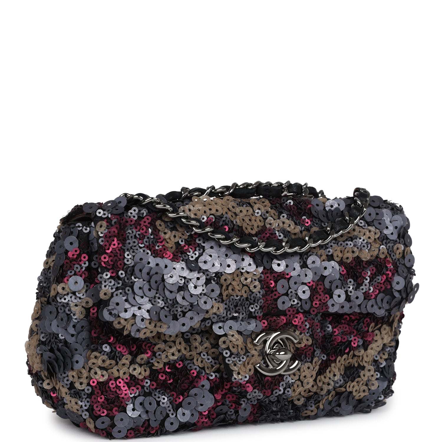 Limited Edition Extra Mini Flap Bag Multicolor Sequin Ruthenium Hardware