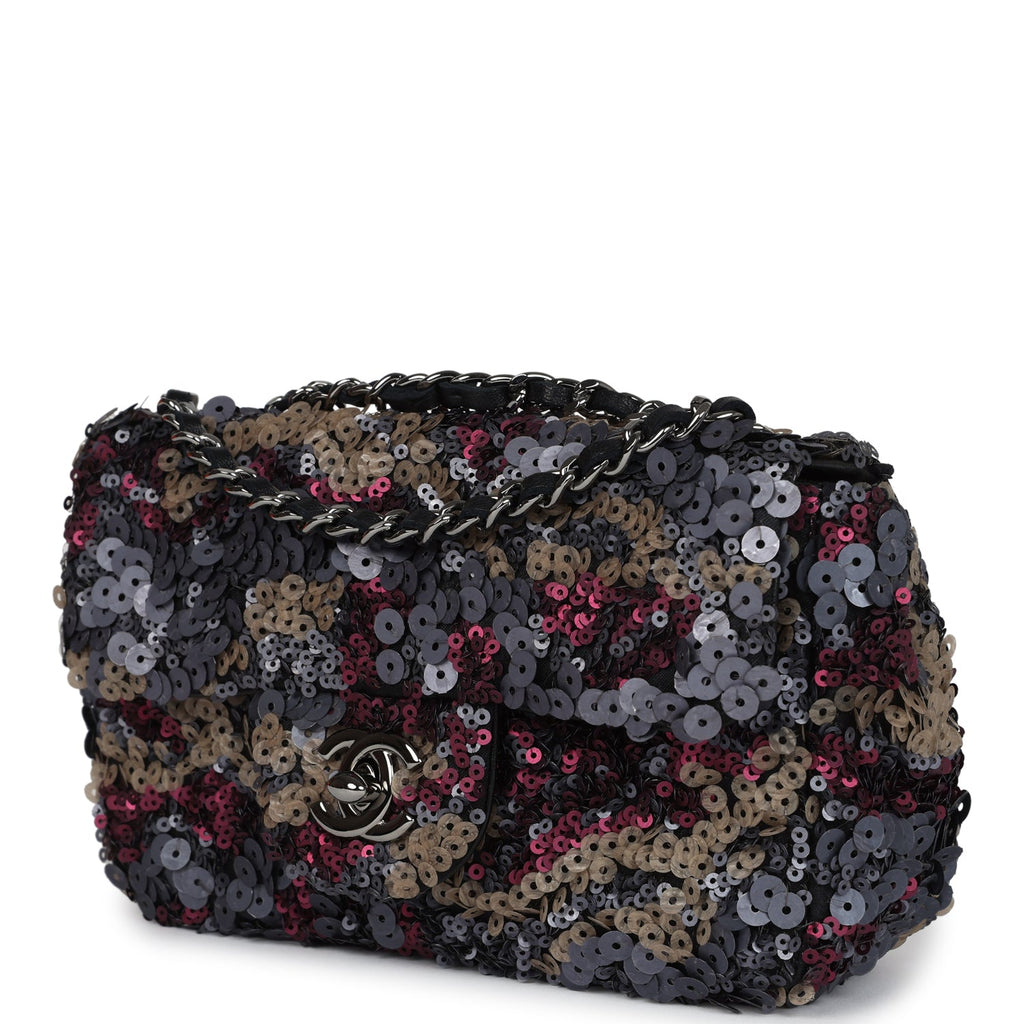 Limited Edition Extra Mini Flap Bag Multicolor Sequin Ruthenium Hardware