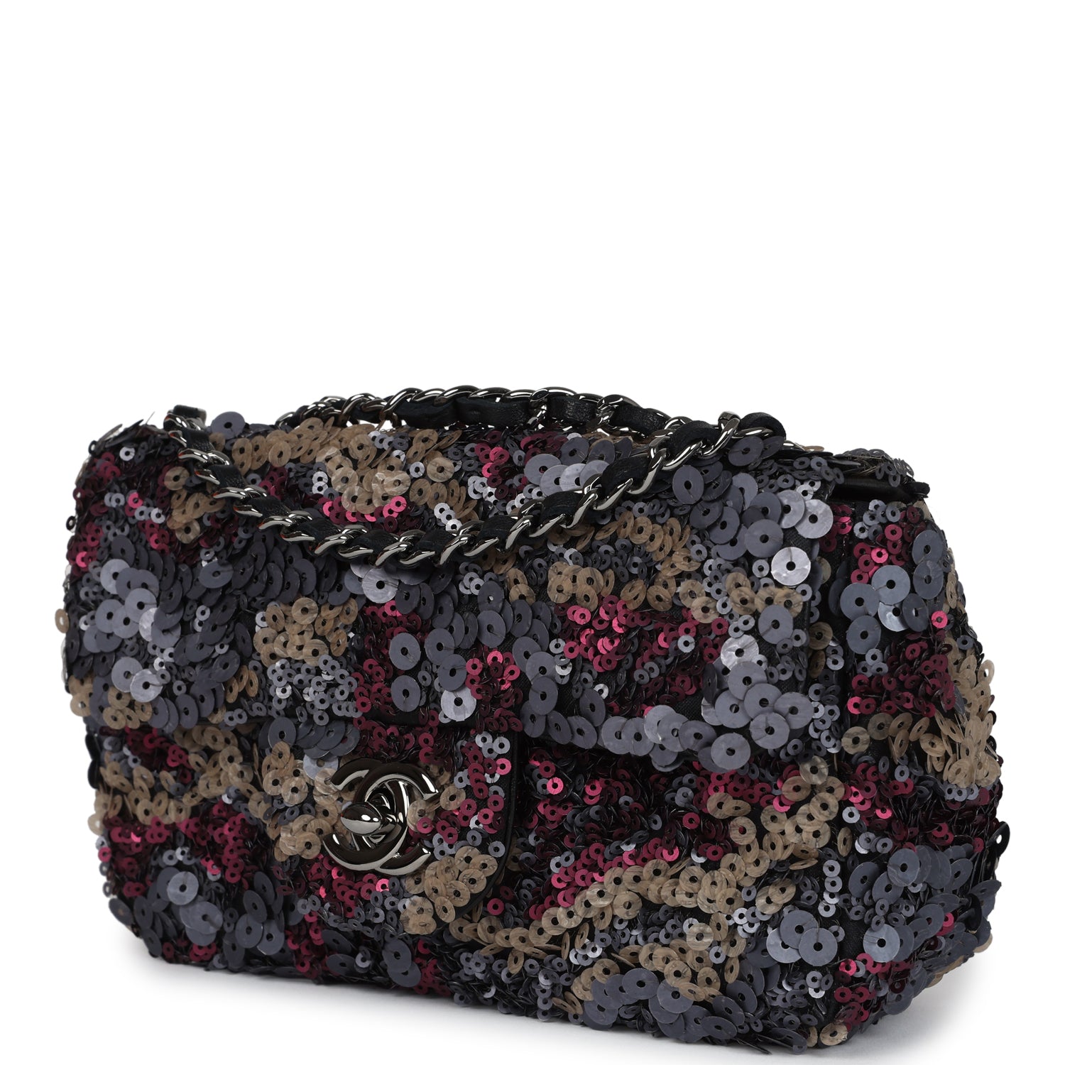 Limited Edition Extra Mini Flap Bag Multicolor Sequin Ruthenium Hardware