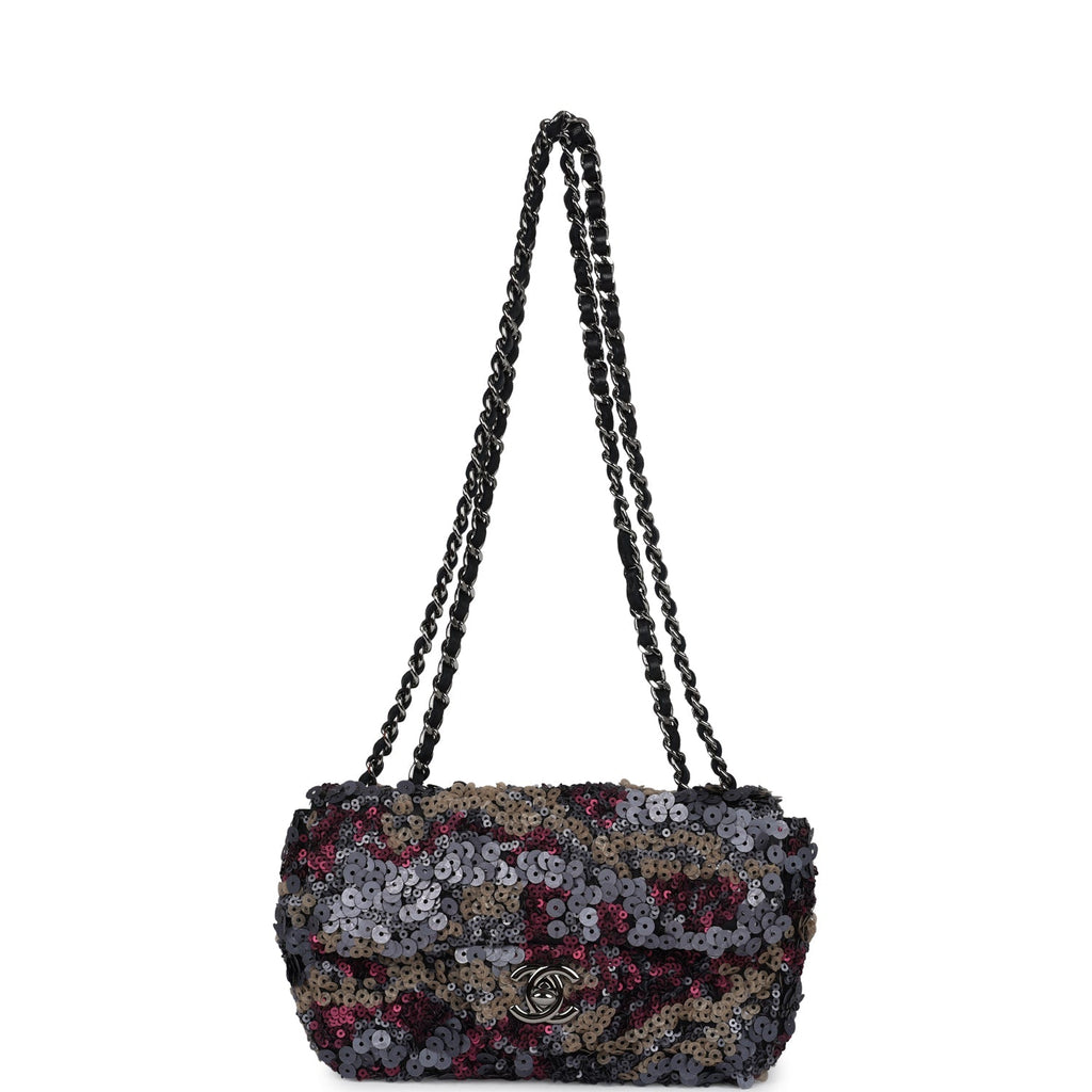 Limited Edition Extra Mini Flap Bag Multicolor Sequin Ruthenium Hardware