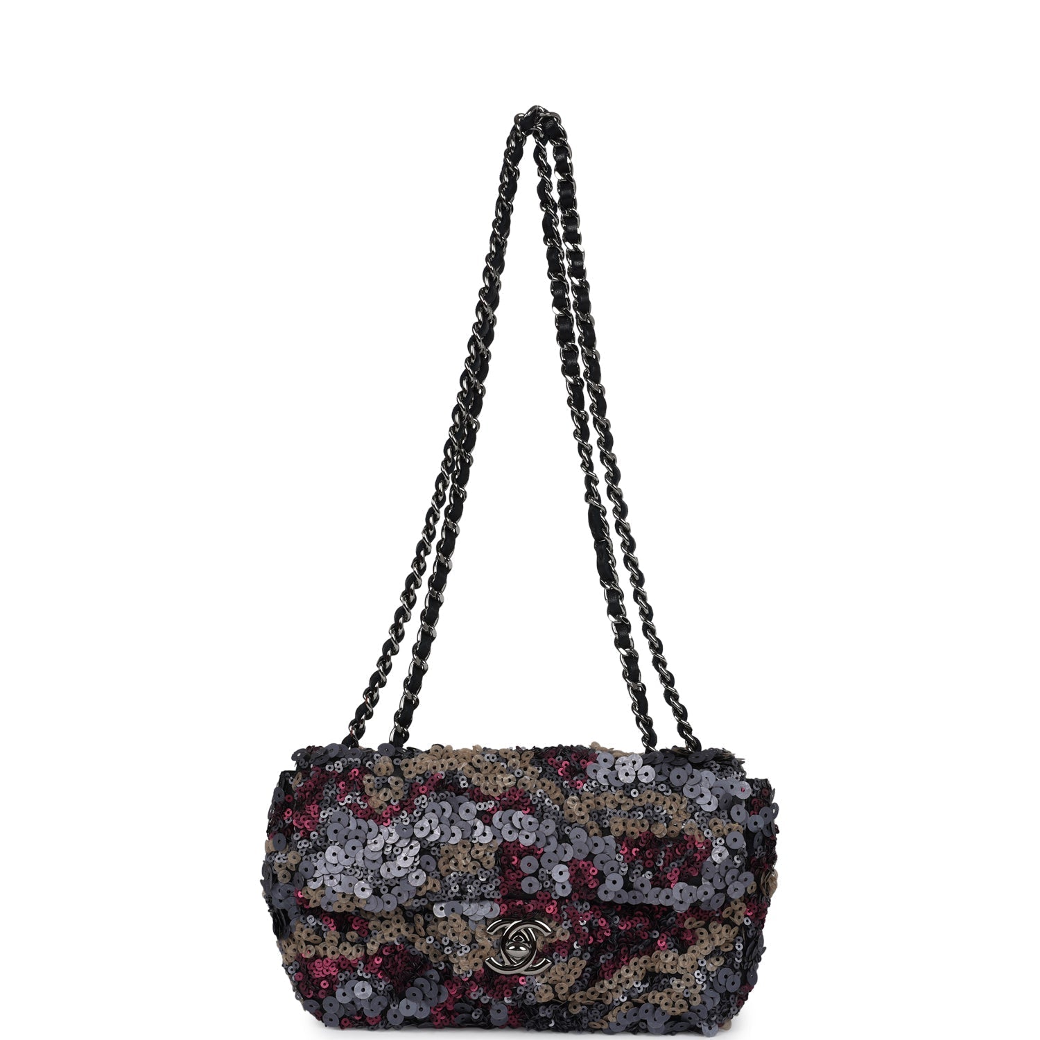 Limited Edition Extra Mini Flap Bag Multicolor Sequin Ruthenium Hardware