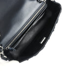 Mini Rectangular Flower Flap Bag Black, Navy and White Sequin Ruthenium Hardware