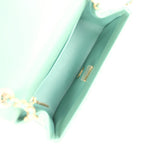 Mini Square Pearl Crush Flap Bag Green Lambskin Antique Gold Hardware