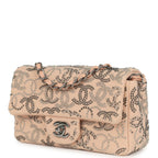 Mini CC Studded Rectangular Flap Bag Light Pink Canvas Ruthenium Hardware