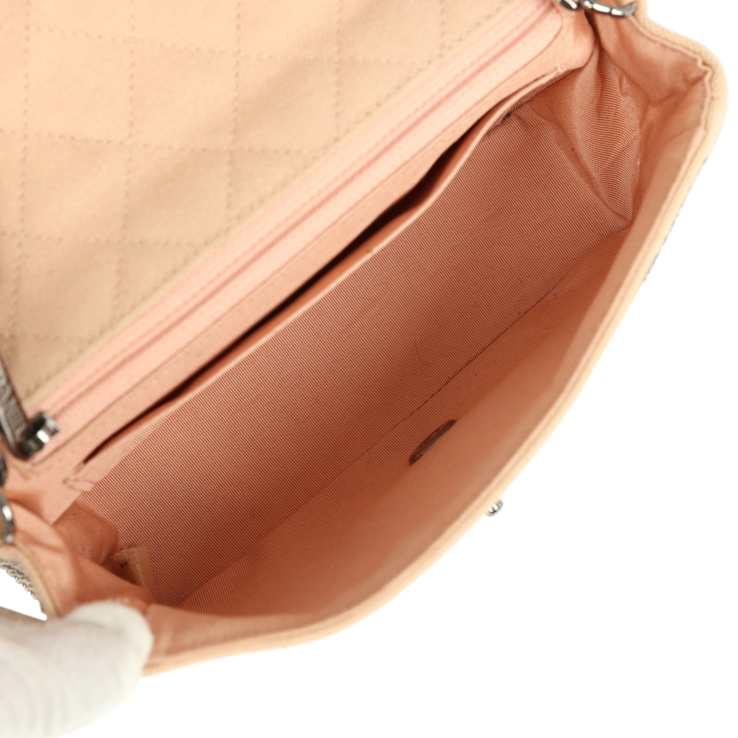 Mini CC Studded Rectangular Flap Bag Light Pink Canvas Ruthenium Hardware