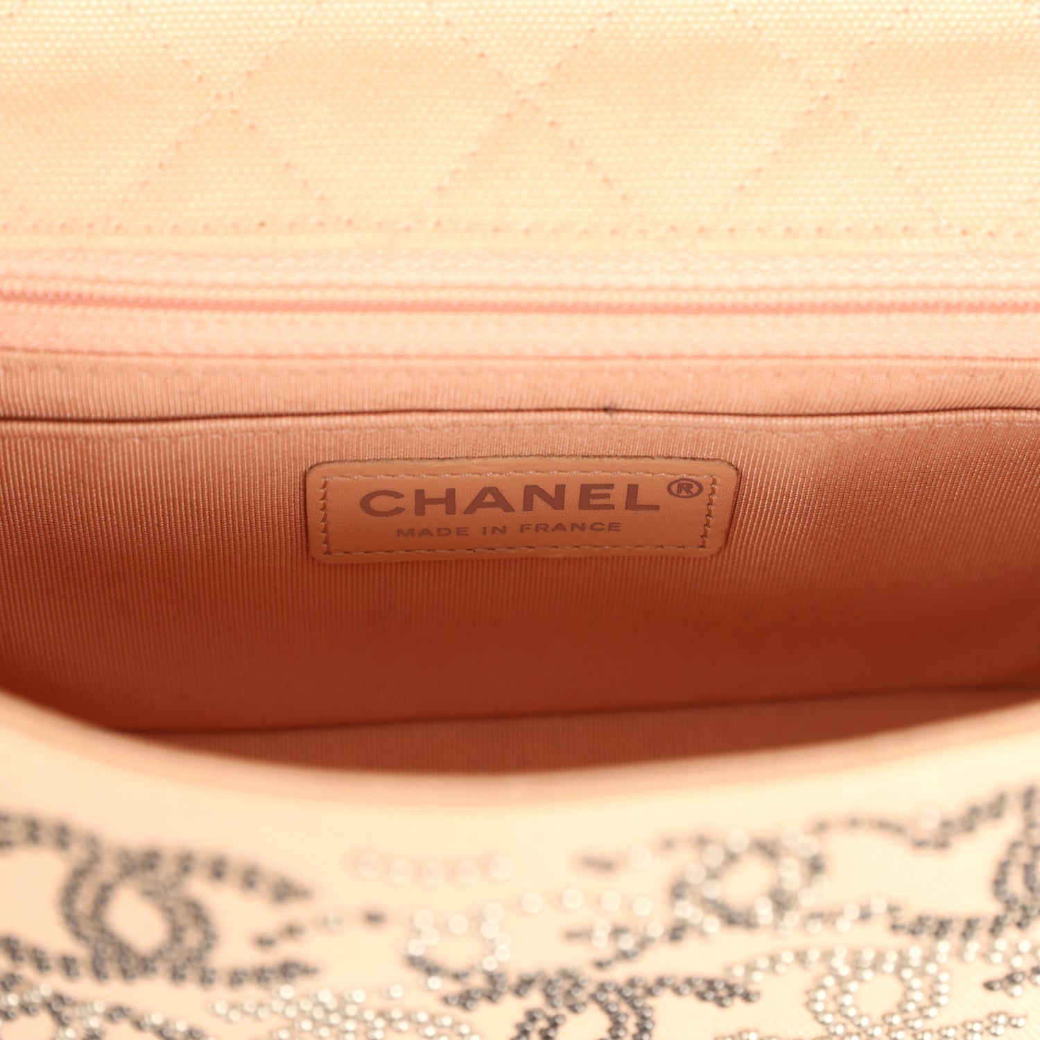 Mini CC Studded Rectangular Flap Bag Light Pink Canvas Ruthenium Hardware