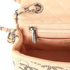 Mini CC Studded Rectangular Flap Bag Light Pink Canvas Ruthenium Hardware